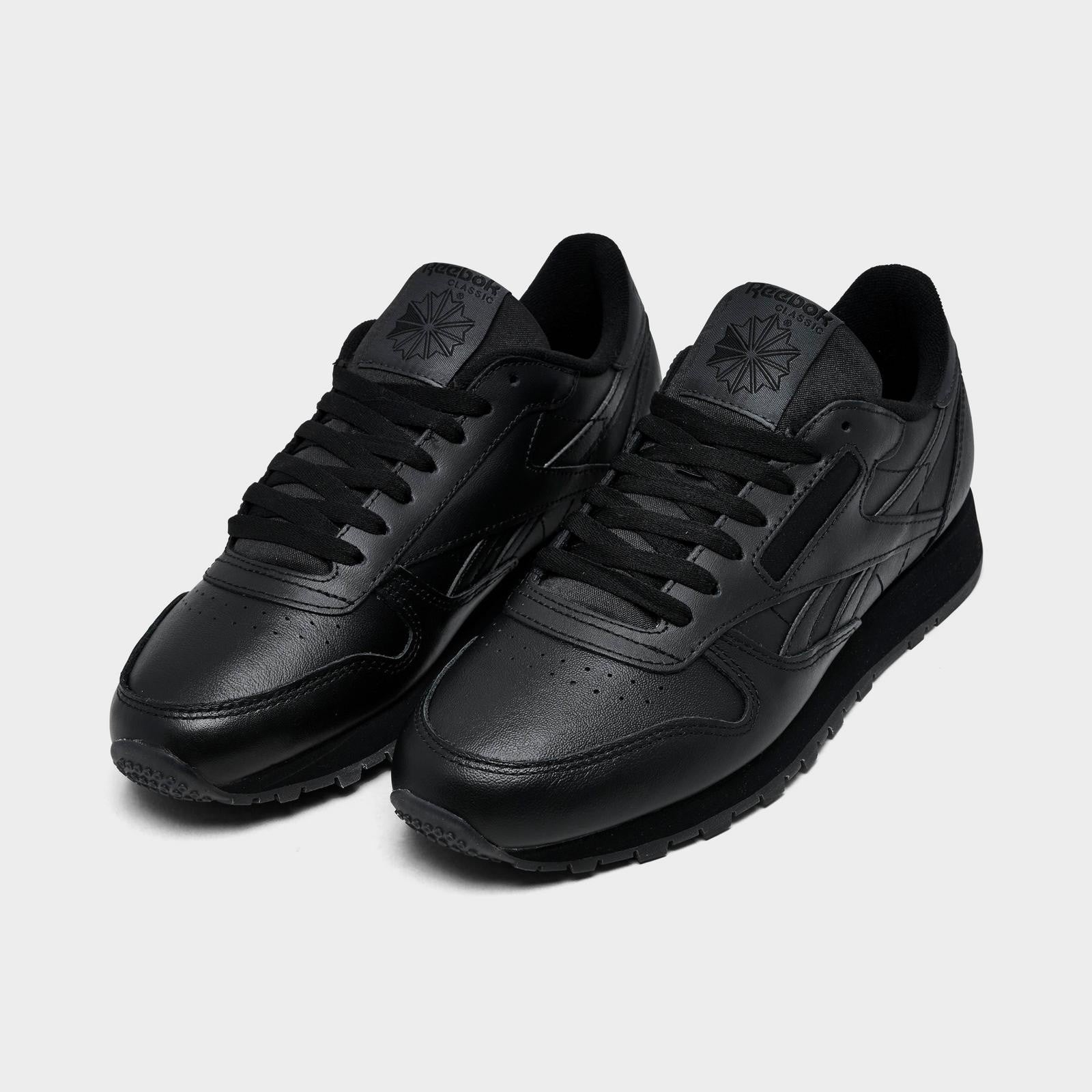 Reebok Classic Leather Classic Nylon  White Black Mens Shoes Sneakers Size 8-13