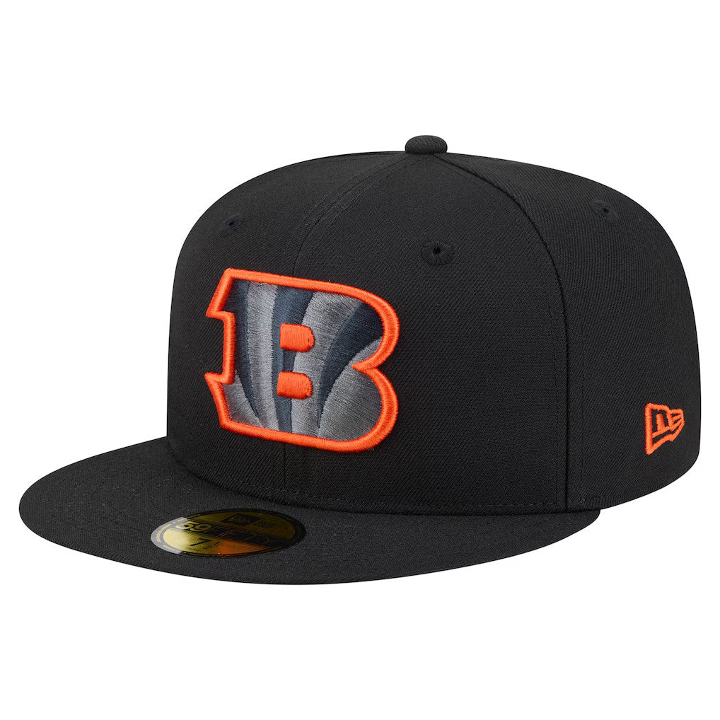 Men's Cincinnati Bengals New Era Black Color Pop 59FIFTY Fitted Hat-SALE