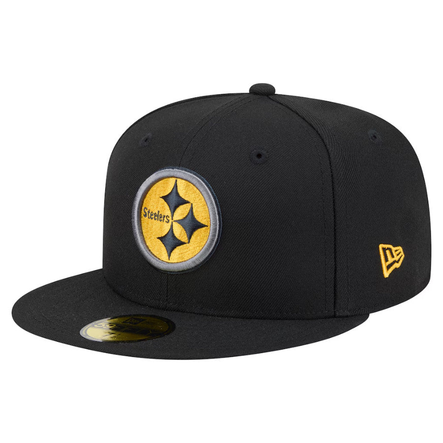 Men's Pittsburgh Steelers New Era Black Color Pop Hat Brand New, Auth