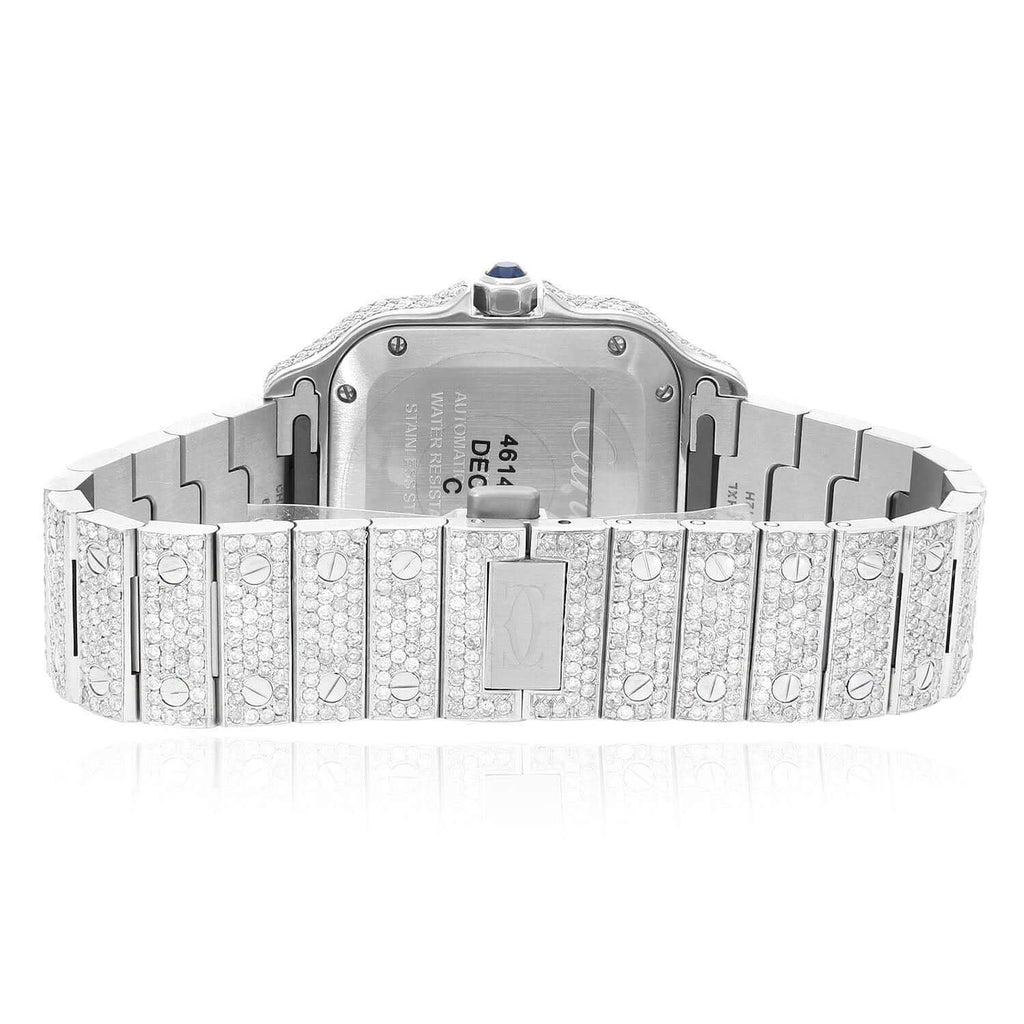 Cartier Santos WSSA0018 40mm Auto SS Watch 11.50CTW Diamond White Dial