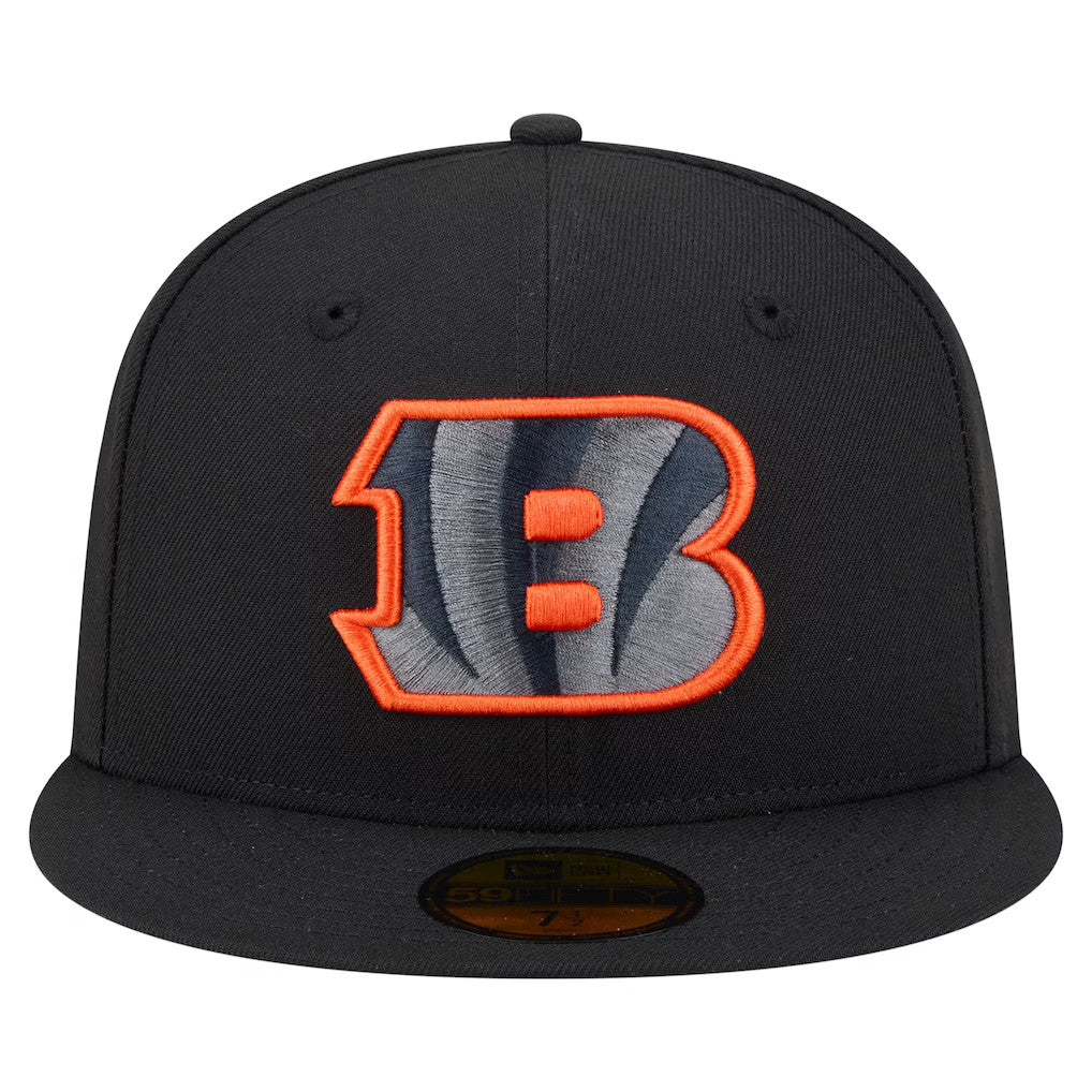 Men's Cincinnati Bengals New Era Black Color Pop 59FIFTY Fitted Hat-SALE