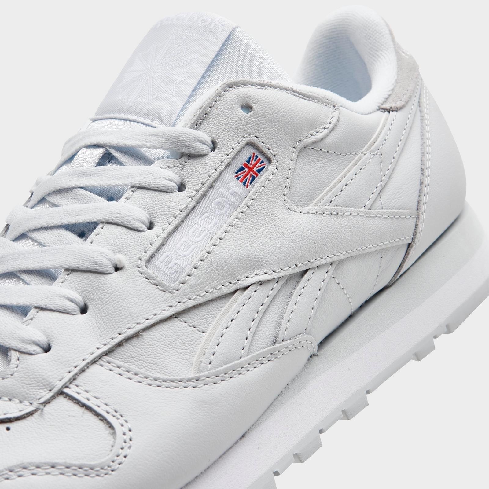 Reebok Classic Leather Classic Nylon  White Black Mens Shoes Sneakers Size 8-13