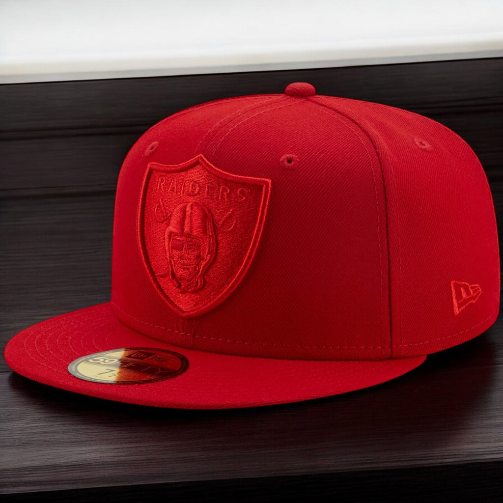MENS NEW ERA NFL LAS VEGAS RAIDERS 5950 COLOR PACK FITTED - RED