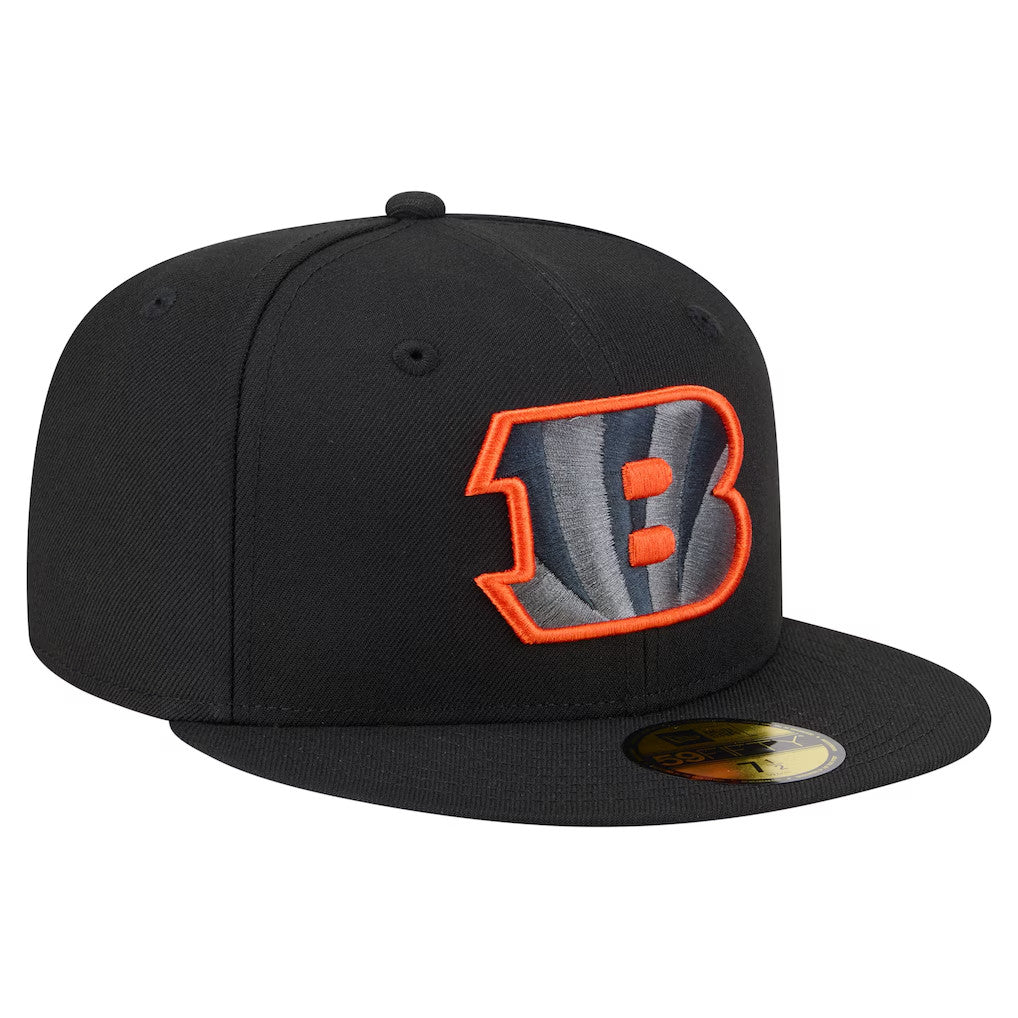 Men's Cincinnati Bengals New Era Black Color Pop 59FIFTY Fitted Hat-SALE