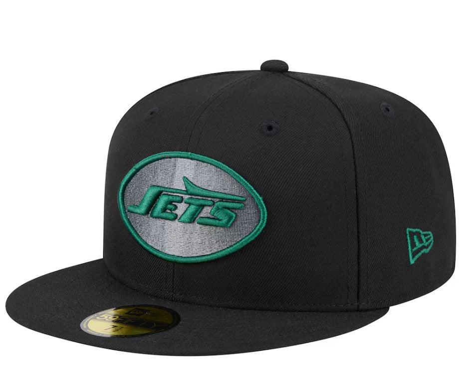 Men's New York Jets New Era Black Color Pop 59FIFTY Fitted Hat