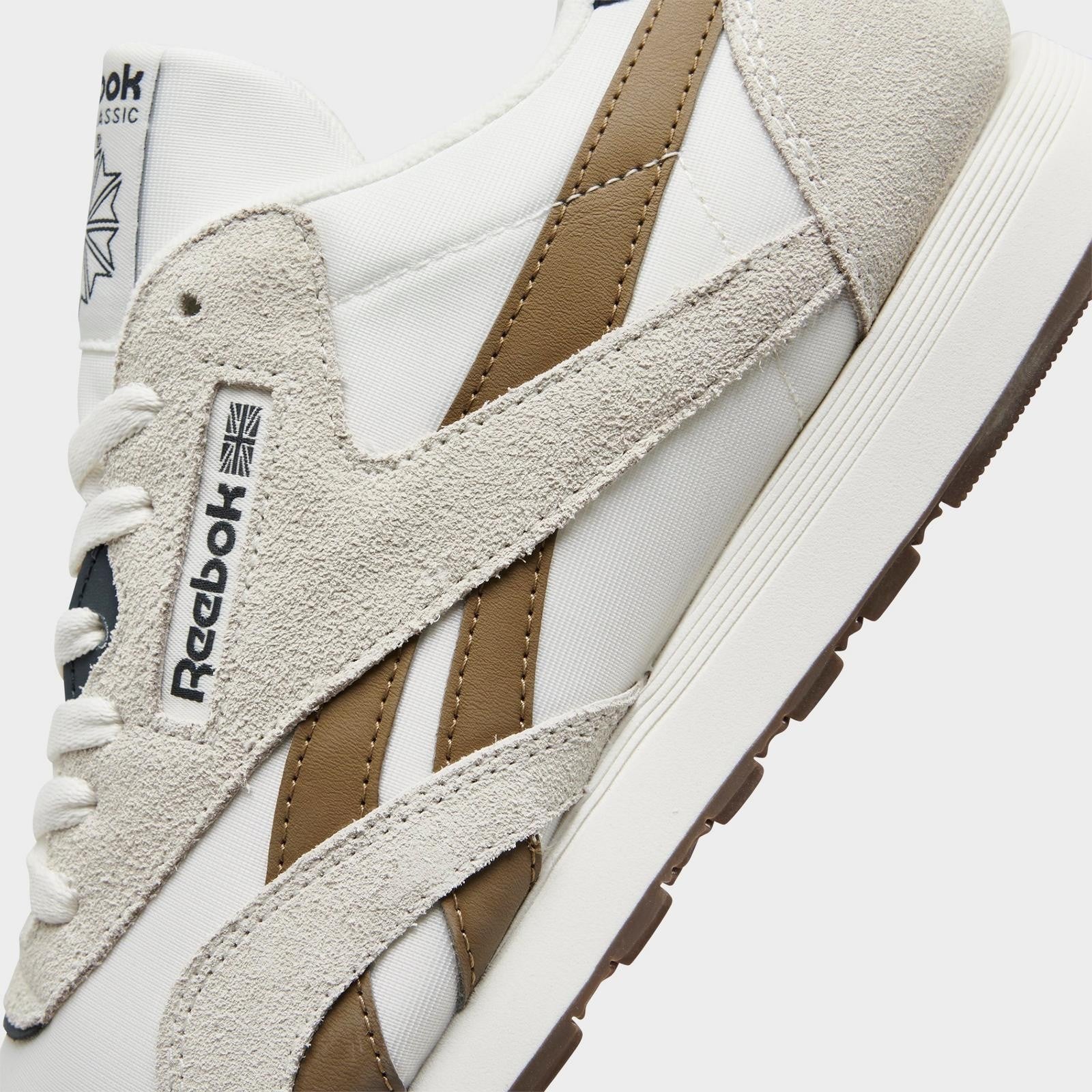 Reebok Classic Leather Classic Nylon  White Black Mens Shoes Sneakers Size 8-13