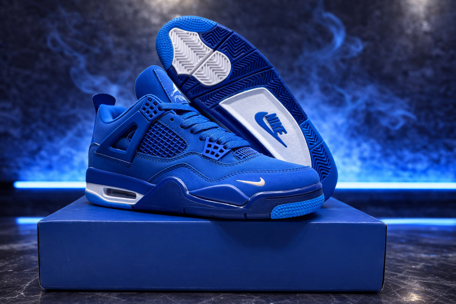 Nigel Sylvester x Jordan 4 Retro OG Brick By Brick Blue Mens Size US 7-12