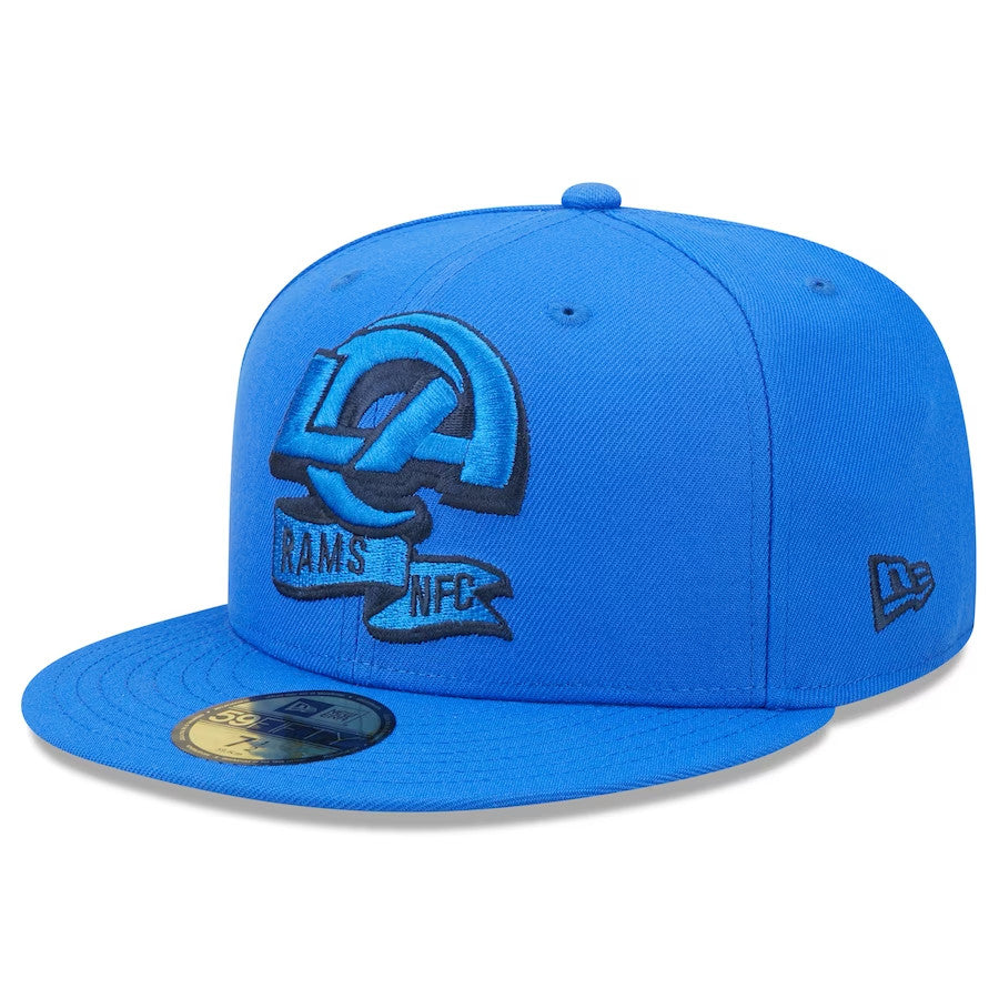 LA Rams New Era Tonal 2022 Sideline 59FIFTY Fitted Hat Size 7 1/4 - Royal