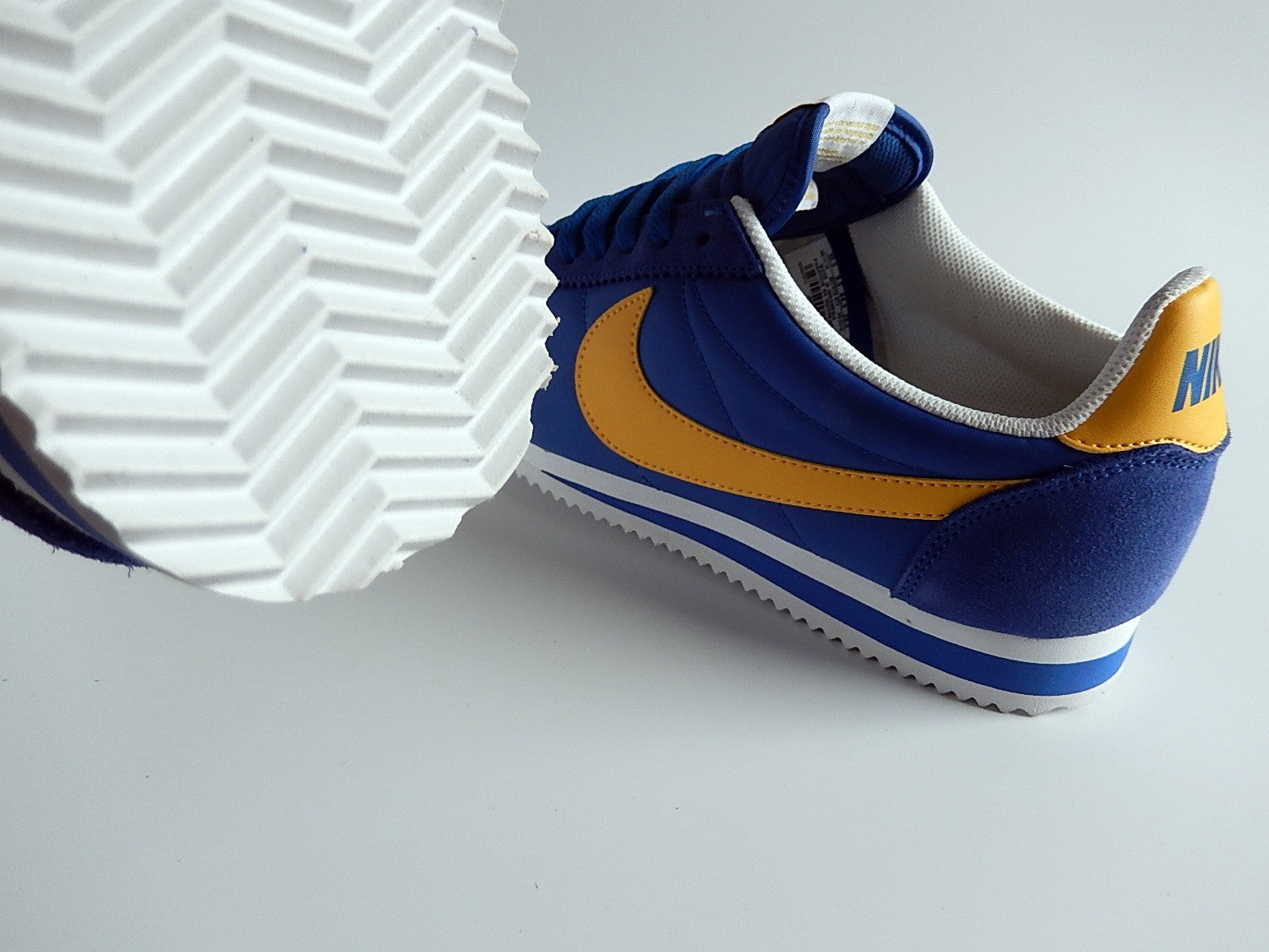 Nike Classic Cortez Nylon blue / yellow mens  golden state warriors shoes