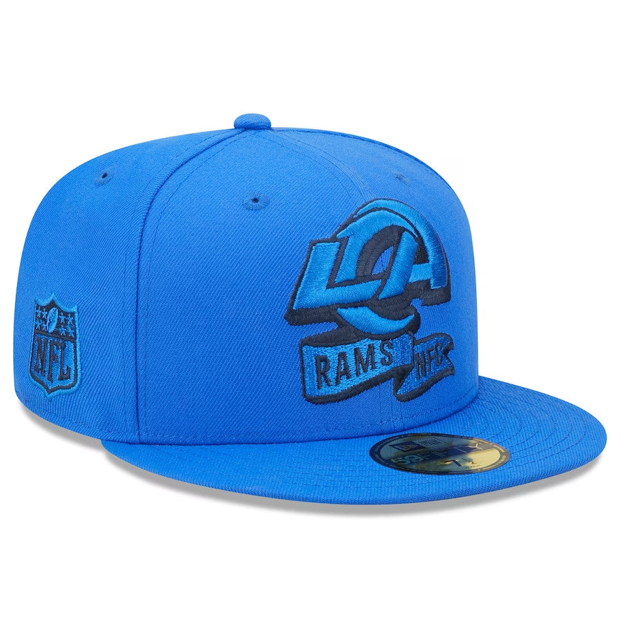 LA Rams New Era Tonal 2022 Sideline 59FIFTY Fitted Hat Size 7 1/4 - Royal