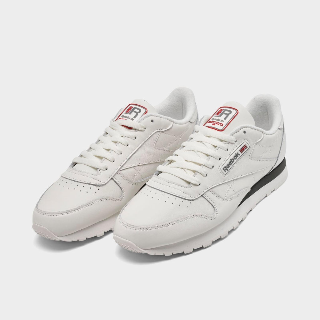 Reebok Classic Leather Classic Nylon  White Black Mens Shoes Sneakers Size 8-13