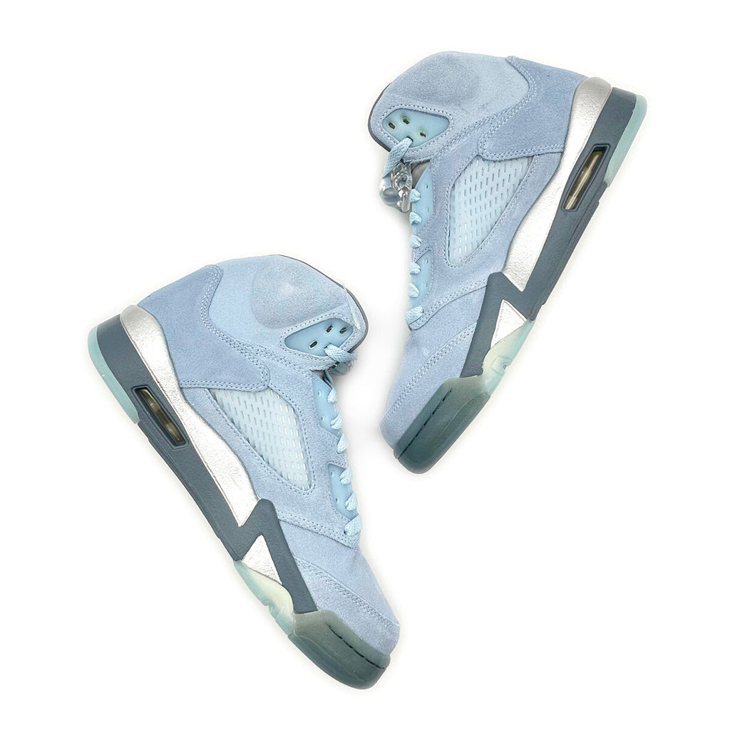 DD9336-400 NK AJ5 Retro Blue Bird Photo Football Grey Metallic Silver Men Shoes