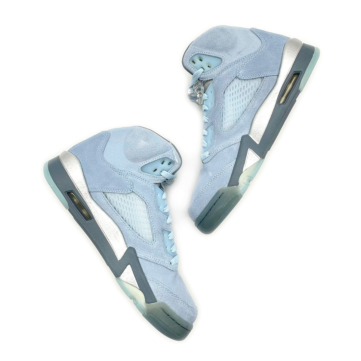 DD9336-400 NK AJ5 Retro Blue Bird Photo Football Grey Metallic Silver Men Shoes