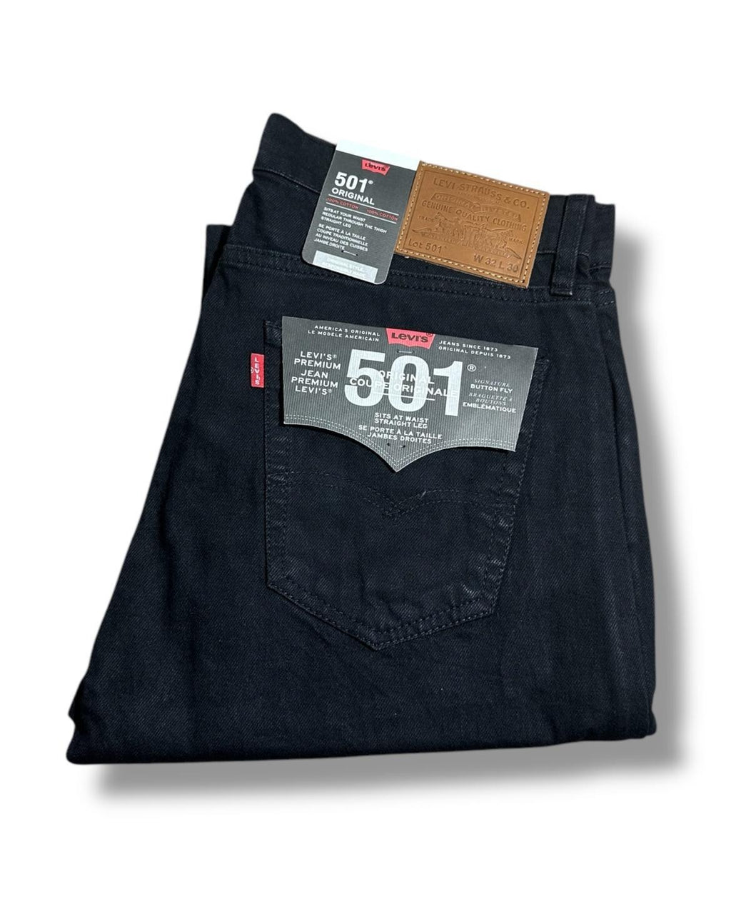 Levis® 501 Mens Denim Jeans Original Fit bottoms Straight Leg Pants Jean Black,