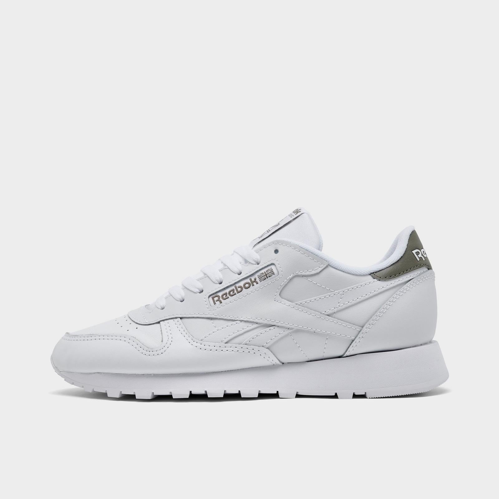 Reebok Classic Leather Classic Nylon  White Black Mens Shoes Sneakers Size 8-13