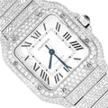 Cartier Santos WSSA0018 40mm Auto SS Watch 11.50CTW Diamond White Dial