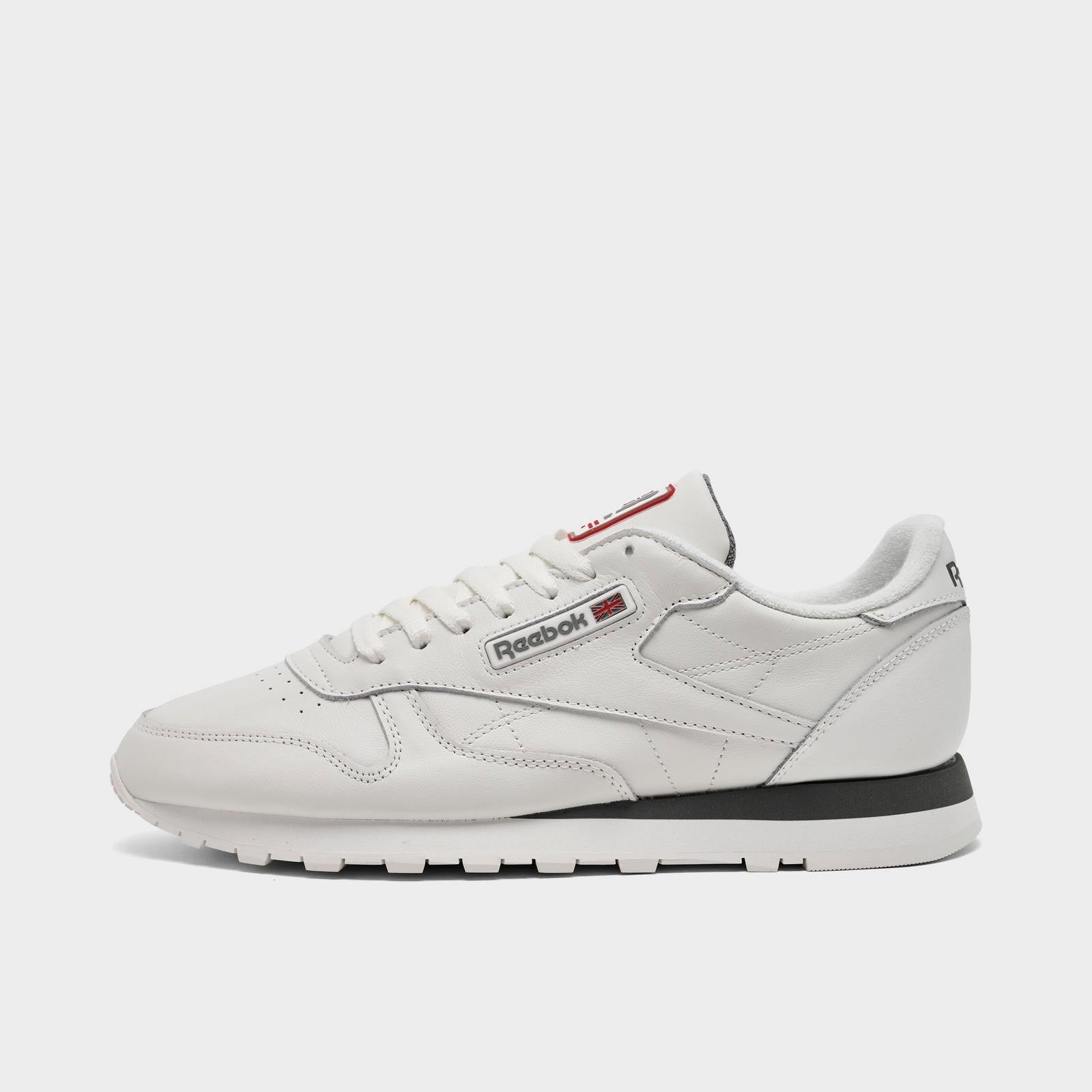 Reebok Classic Leather Classic Nylon  White Black Mens Shoes Sneakers Size 8-13