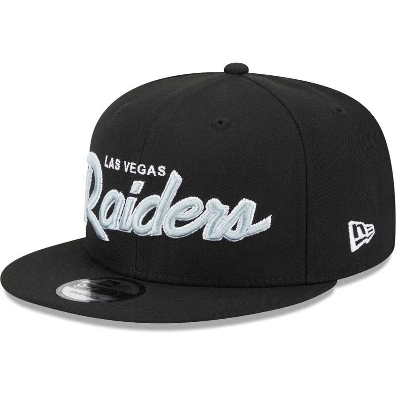 New Era Las Vegas Raiders 9FIFTY Main Script Snapback Hat Black