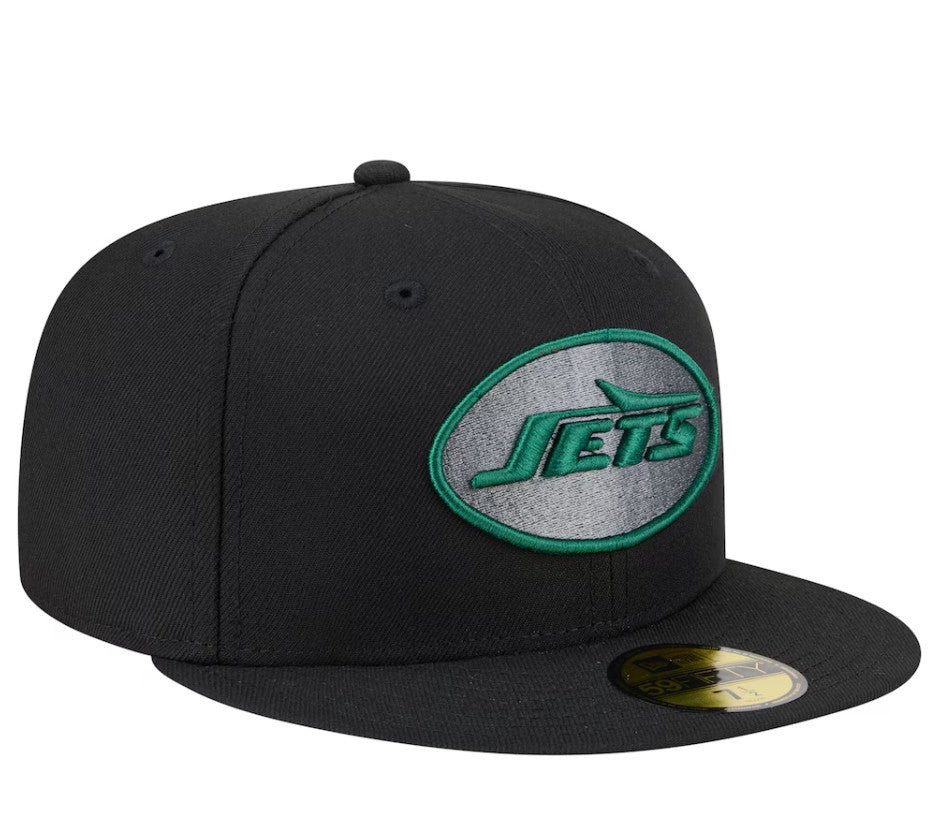 Men's New York Jets New Era Black Color Pop 59FIFTY Fitted Hat