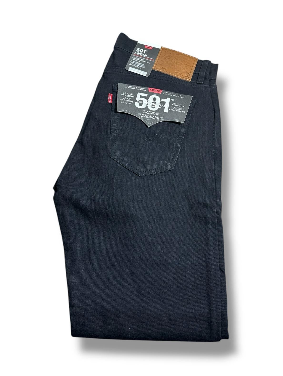 Levis® 501 Mens Denim Jeans Original Fit bottoms Straight Leg Pants Jean Black,