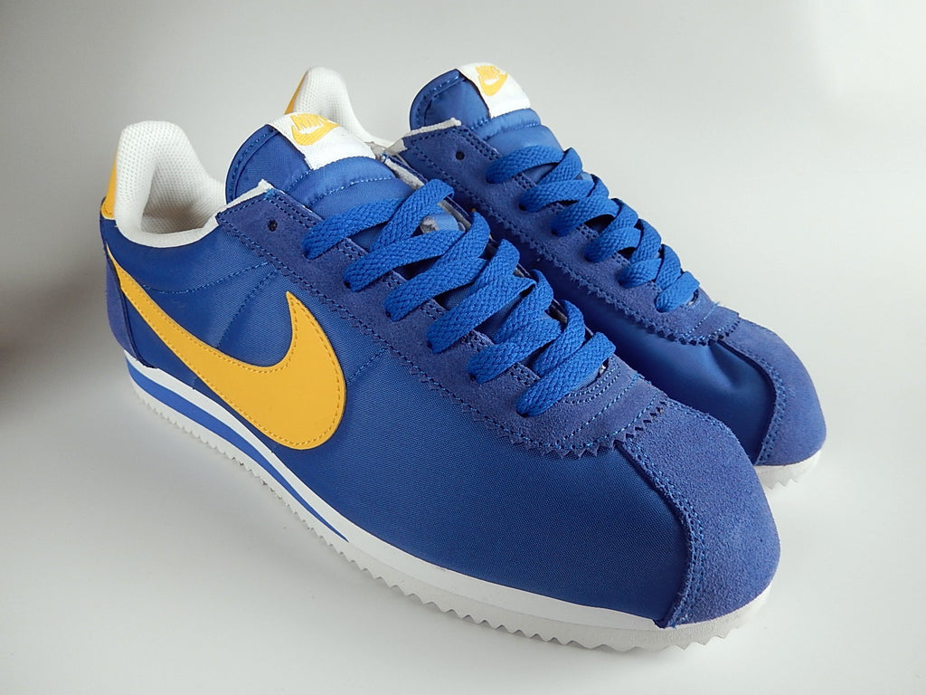 Nike Classic Cortez Nylon blue / yellow mens  golden state warriors shoes